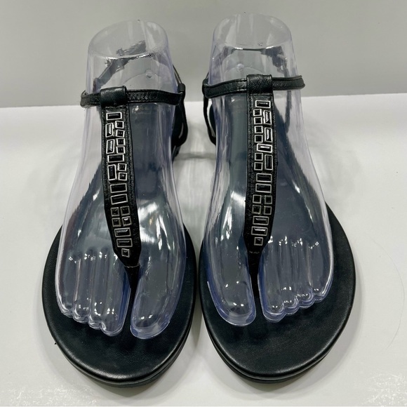 Cole Haan Grand Os Black Tstrap Sandals Size 7.5 - Picture 5 of 13